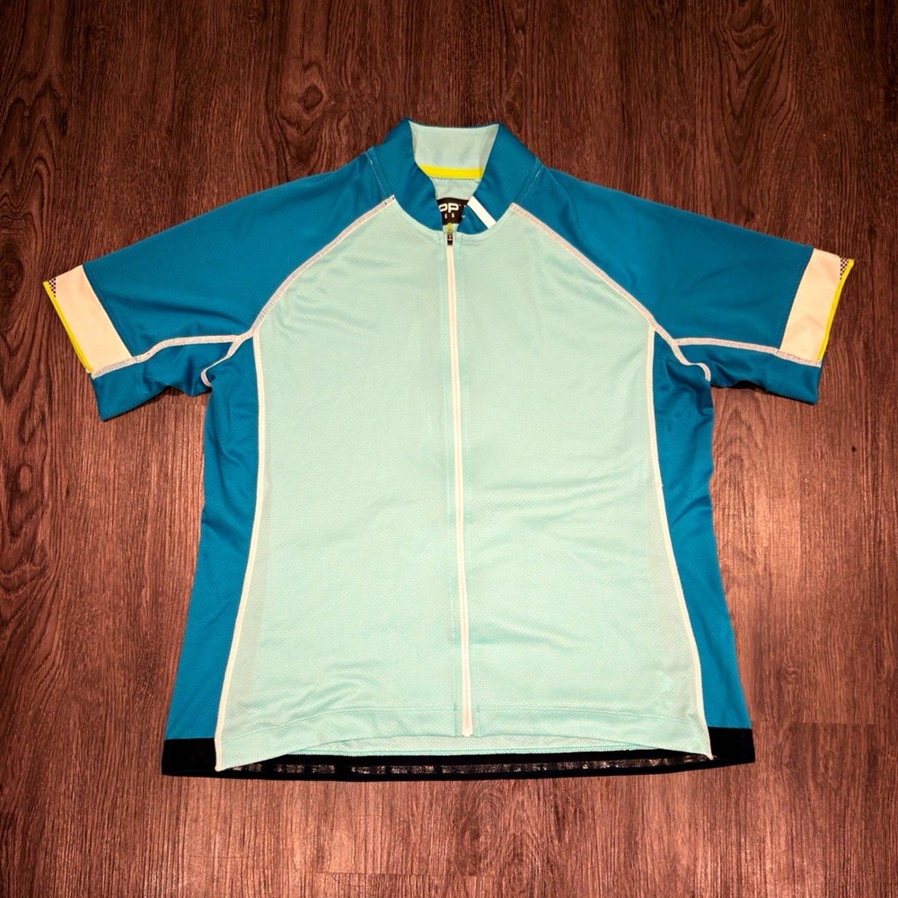 Co-op Cycles Women's XL Cycling Jersey Short Sleeve Full Zip Polyester Blue